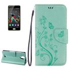 Pressed Flowers Horizontal Flip Leather Case for Wiko U Feel Lite, with Magnetic Buckle & Holder & Card Slots & Wallet(Green) - 1