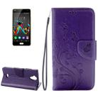 Pressed Flowers Horizontal Flip Leather Case for Wiko U Feel Lite, with Magnetic Buckle & Holder & Card Slots & Wallet(Purple) - 1
