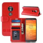 R64 Texture Single Fold Horizontal Flip Leather Case for Motorola Moto E5 Play Go, with Holder & Wallet & Card Slots & Photo Frame (Red) - 1