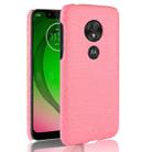 Shockproof Crocodile Texture PC + PU Case for Motorola Moto G7 Play (Pink) - 1