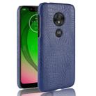 Shockproof Crocodile Texture PC + PU Case for Motorola Moto G7 Play (Blue) - 1