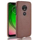 Shockproof Crocodile Texture PC + PU Case for Motorola Moto G7 Play (Brown) - 1