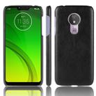 Shockproof Litchi Texture PC + PU Case for Motorola Moto G7 Power (Black) - 1