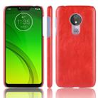 Shockproof Litchi Texture PC + PU Case for Motorola Moto G7 Power (Red) - 1