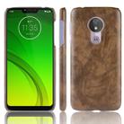 Shockproof Litchi Texture PC + PU Case for Motorola Moto G7 Power (Brown) - 1