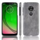 Shockproof Litchi Texture PC + PU Case for Motorola Moto G7 Play (Grey) - 1