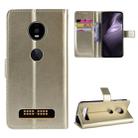 Retro Crazy Horse Texture Horizontal Flip Leather Case for Motorola Moto Z4 Play, with Holder & Card Slots & Wallet & Lanyard (Gold) - 1