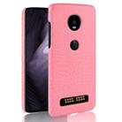 Shockproof Crocodile Texture PC + PU Case for Motorola Moto Z4 Play (Pink) - 1