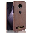 Shockproof Crocodile Texture PC + PU Case for Motorola Moto Z4 Play (Brown) - 1