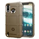 Shockproof Protector Cover Full Coverage Silicone Case for Motorola Moto P40 Play (Brown) - 1