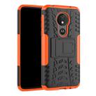 Tire Texture TPU+PC Shockproof Case for Motorola Moto G7 Power, with Holder (Orange) - 1