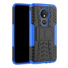 Tire Texture TPU+PC Shockproof Case for Motorola Moto G7 Power, with Holder (Blue) - 1