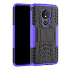 Tire Texture TPU+PC Shockproof Case for Motorola Moto G7 Power, with Holder (Purple) - 1