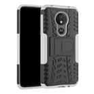 Tire Texture TPU+PC Shockproof Case for Motorola Moto G7 Power, with Holder (White) - 1