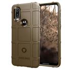Full Coverage Shockproof TPU Case for Motorola P40 / Moto One Vision(Brown) - 1
