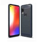 Brushed Texture Carbon Fiber TPU Case for Motorola P40 (Navy Blue) - 1