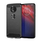 Brushed Texture Carbon Fiber TPU Case for Motorola Moto Z4 Play (Black) - 1