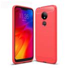 Brushed Texture Carbon Fiber TPU Case for Motorola Moto G7 Power EU Version(Red) - 1