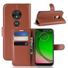 Litchi Texture Horizontal Flip Leather Case for MOTO G7 Play, with Wallet & Holder & Card Slots (Brown) - 1