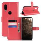 Litchi Texture Horizontal Flip Leather Case for MOTO P40, with Wallet & Holder & Card Slots (Red) - 1