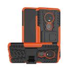 Tire Texture TPU+PC Shockproof Case for Motorola G7, with Holder (Orange) - 1