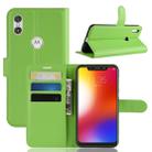 Litchi Texture Horizontal Flip Leather Case for Motorola One (P30 Play), with Holder & Card Slots & Wallet(Green) - 1