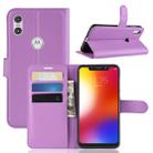Litchi Texture Horizontal Flip Leather Case for Motorola One (P30 Play), with Holder & Card Slots & Wallet(Purple) - 1