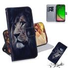 Lion Pattern Coloured Drawing Horizontal Flip Leather Case for Motorola Moto G7 Play, with Holder & Card Slots & Wallet - 1