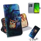 Oil Painting Owl Pattern Coloured Drawing Horizontal Flip Leather Case for Motorola Moto G7 Power, with Holder & Card Slots & Wallet - 1