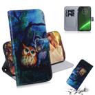 Oil Painting Owl Pattern Coloured Drawing Horizontal Flip Leather Case for Motorola Moto G7 / Moto G7 Plus, with Holder & Card Slots & Wallet - 1