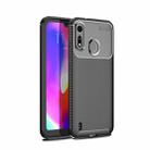 Carbon Fiber Texture Shockproof TPU Case for Motorola Moto P40 Play (Black) - 1