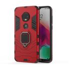 PC + TPU Shockproof Protective Case for Motorola Moto G7, with Magnetic Ring Holder (Red) - 1