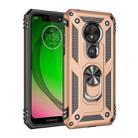 Armor Shockproof TPU + PC Protective Case for Motorola Moto G7 Play, with 360 Degree Rotation Holder (Gold) - 1