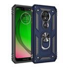 Armor Shockproof TPU + PC Protective Case for Motorola Moto G7 Play, with 360 Degree Rotation Holder (Blue) - 1