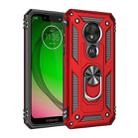 Armor Shockproof TPU + PC Protective Case for Motorola Moto G7 Play, with 360 Degree Rotation Holder (Red) - 1