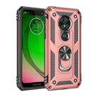 Armor Shockproof TPU + PC Protective Case for Motorola Moto G7 Play, with 360 Degree Rotation Holder (Rose Gold) - 1