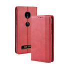 Magnetic Buckle Retro Crazy Horse Texture Horizontal Flip Leather Case for Moto Z4 Play, with Holder & Card Slots & Photo Frame(Red) - 1