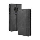 Magnetic Buckle Retro Texture Horizontal Flip Leather Case for Motorola Moto G7 Play (EU Version), with Holder & Card Slots & Wallet (Black) - 1