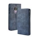 Magnetic Buckle Retro Texture Horizontal Flip Leather Case for Motorola Moto G7 Power (EU Version), with Holder & Card Slots & Wallet (Blue) - 1