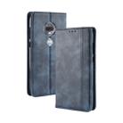 Magnetic Buckle Retro Texture Horizontal Flip Leather Case for Motorola Moto G7, with Holder & Card Slots & Wallet (Blue) - 1