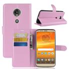 Litchi Texture Horizontal Flip Leather Case for Motorola Moto E5 Plus (Brazil / EU Version), with Wallet & Holder & Card Slots (Pink) - 1