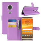 Litchi Texture Horizontal Flip Leather Case for Motorola Moto E5 Plus (Brazil / EU Version), with Wallet & Holder & Card Slots (Purple) - 1