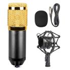 BM-800 3.5mm Studio Recording Wired Condenser Sound Microphone with Shock Mount, Compatible with PC / Mac for Live Broadcast Show, KTV, etc.(Black) - 1