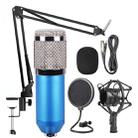 BM-800 Network K-Song Dedicated High-end Metal Shock Mount Microphone Set(Blue) - 1