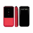 UNIWA F2720 Flip Phone, 1.77 inch, SC6531E, Support Bluetooth, FM, GSM, Dual SIM(Red) - 1