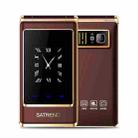 SATREND A15-M Dual-screen Flip Elder Phone, 3.0 inch + 1.77 inch, MTK6261D, Support FM, Network: 2G, Big Keys, Dual SIM(Coffee) - 1
