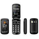 Mafam F899 Flip Phone, 2.4 inch, 32MB+32MB, Support FM, SOS, GSM, Family Number, Big Keys, Dual SIM(Black) - 1