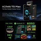 [HK Warehouse] HOTWAV T5 Max Rugged Phone, 4GB+64GB, Waterproof Dustproof Shockproof, Fingerprint Identification, 6050mAh Battery, 6.0 inch Android 13 MTK6761 Helio A22 Quad Core up to 2.0GHz, Network: 4G, NFC, OTG(Black) - 4