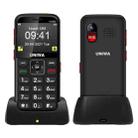 UNIWA V1000 4G Elder Mobile Phone, 2.31 inch, UNISOC TIGER T117, 1800mAh Battery, 21 Keys, Support BT, FM, MP3, MP4, SOS, Torch, Network: 4G, with Docking Base(Black) - 1