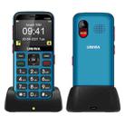 UNIWA V1000 4G Elder Mobile Phone, 2.31 inch, UNISOC TIGER T117, 1800mAh Battery, 21 Keys, Support BT, FM, MP3, MP4, SOS, Torch, Network: 4G, with Docking Base(Blue) - 1